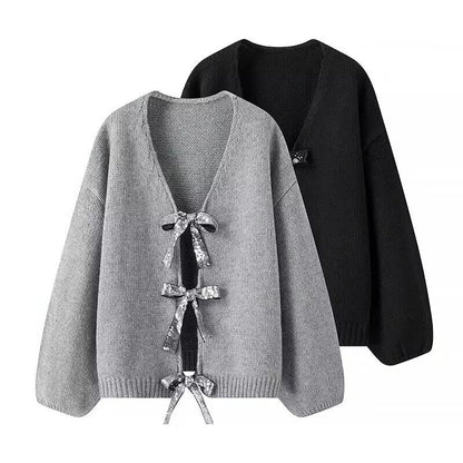 Damen Strickcardigan mit Schleifen Norvielle - Norvielle
