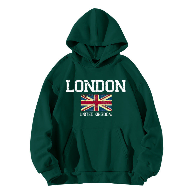 Damen Kapuzenpullover London-Style Kängurutasche Gemütlicher Schnitt
