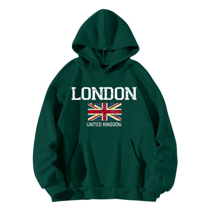 Damen Kapuzenpullover London-Style Kängurutasche Gemütlicher Schnitt