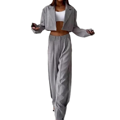 Damen Oversized Blazer-Ensemble mit hoch taillierten Hosen Norvielle