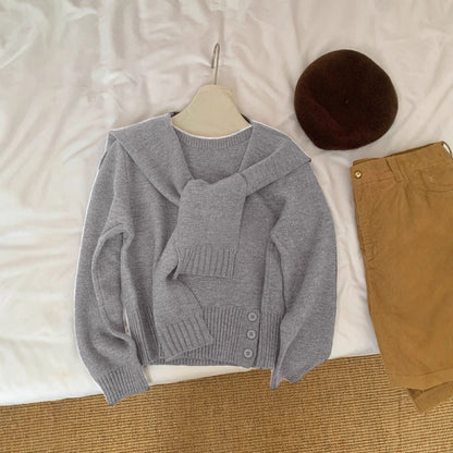 Damen Pullover Abnehmbarer Kragen Norvielle