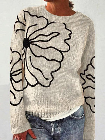 Damen Pullover Kuschelfleece Festlich Motiv Norvielle