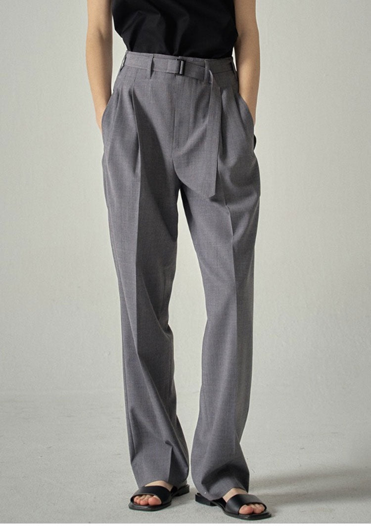 Damen Stoffhose Hochtaillierter Bund mit Gürtel