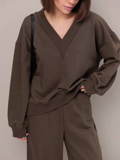 Damen Lounge-Set V-Ausschnitt Weit Norvielle