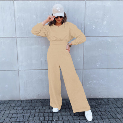 Damen Jumpsuit Weites Bein Kapuze Norvielle