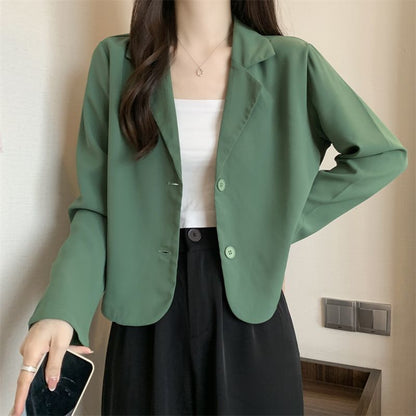 Damen Kurzjacke Eleganter Knopf-Ausschnitt Norvielle