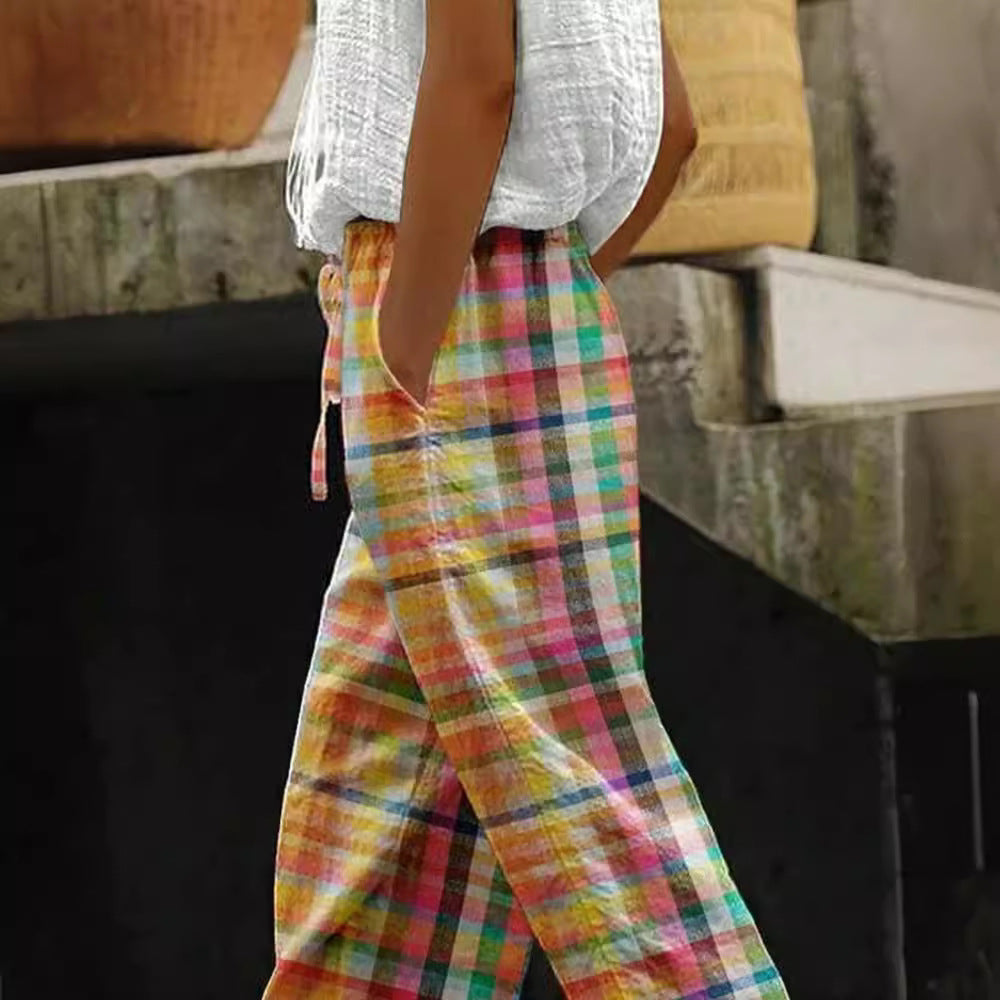 Damen Sommerhose Kariert Norvielle