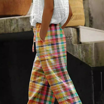 Damen Sommerhose Kariert Norvielle
