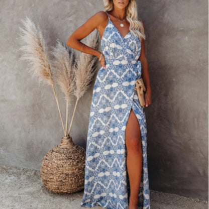 Damen Maxikleid Schwingender Saum Eleganter Schlitz Norvielle - Norvielle