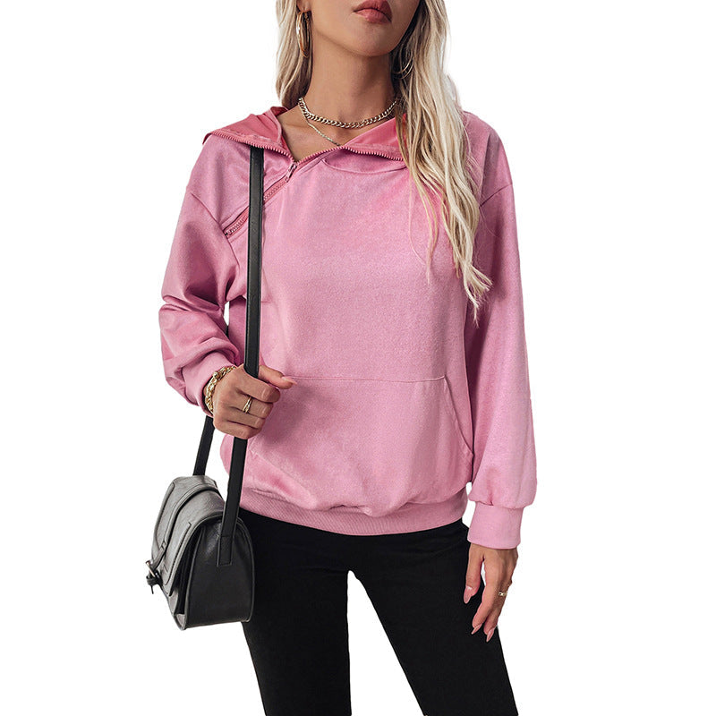 Damen Kapuzenpullover Asymmetrisch Norvielle