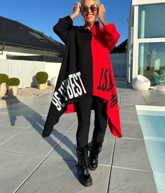 Damen Oversized Hoodie Kontrastelemente Norvielle