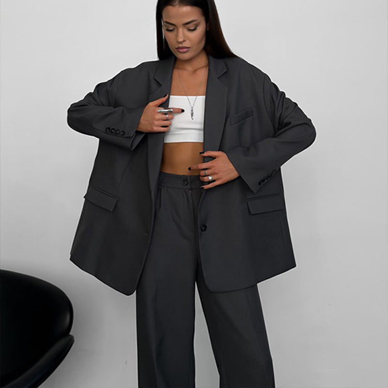 Damen Blazer Anzug Set mit hohen Hosen Norvielle