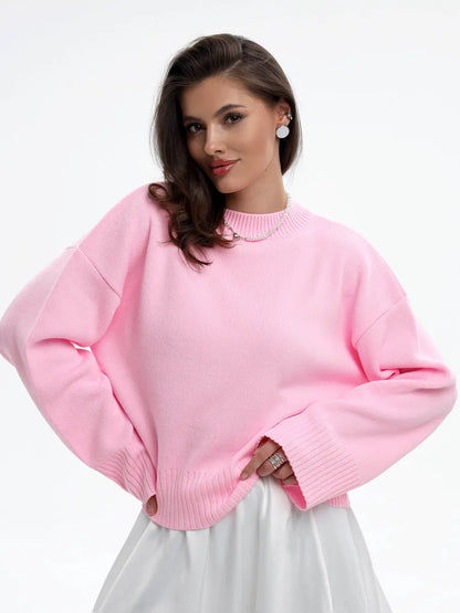 Damen Sweater Weit Schnitt Strukturiert Norvielle