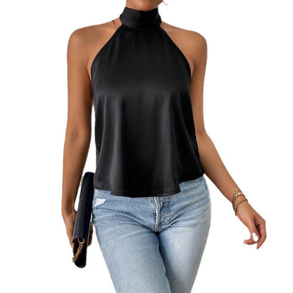 Damen Haltertop Seide Elegantes Design