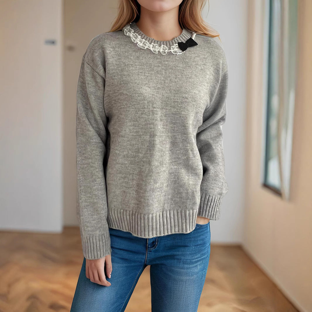 Damen Strickpullover Rüschendetails Norvielle - Norvielle