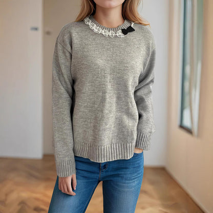 Damen Strickpullover Rüschendetails Norvielle - Norvielle