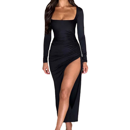 Damen Maxikleid Raffung Formschöne Silhouette Norvielle