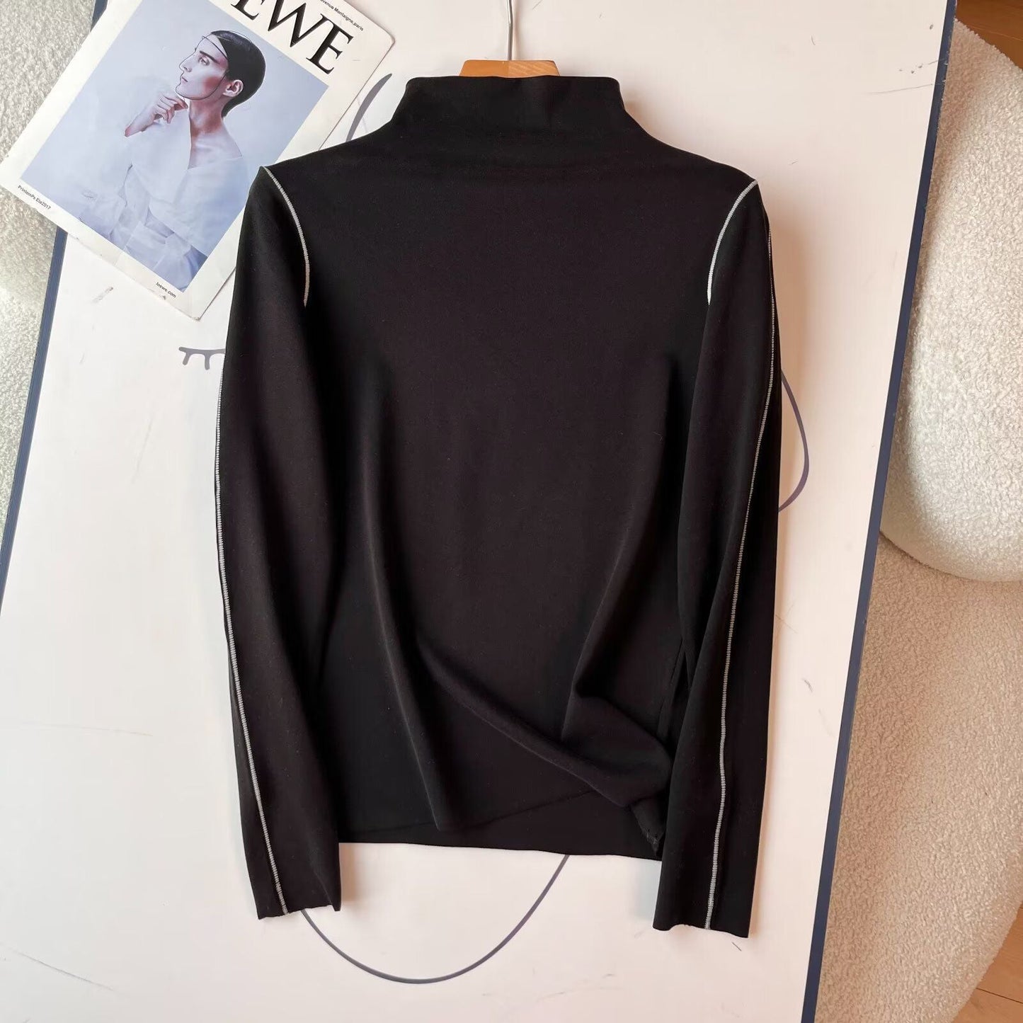Damen Langarmpoloshirt Eleganter Kragen Norvielle