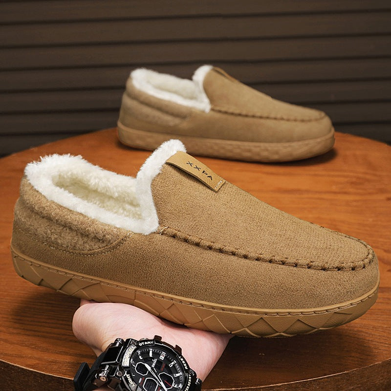 Herren Hausschuhe Schafwolle Warm Beige