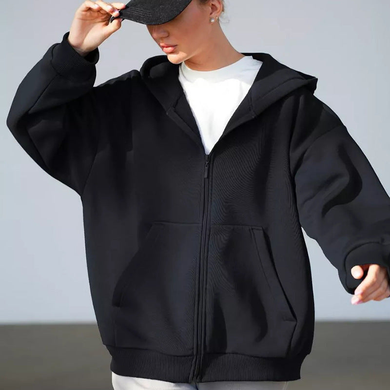 Damen Softshell Zip-Hoodie Jacke Kängurutaschen Weich Norvielle