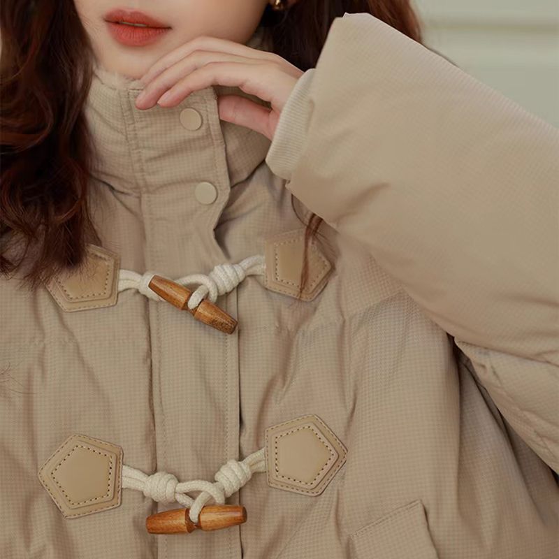Damen Steppjacke Übergroß Hochkragen Knopf details Norvielle