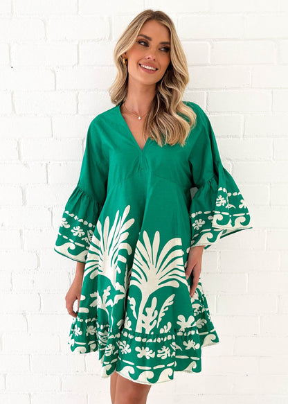 Damen Sommerkleid Voluminöse Ärmel Norvielle