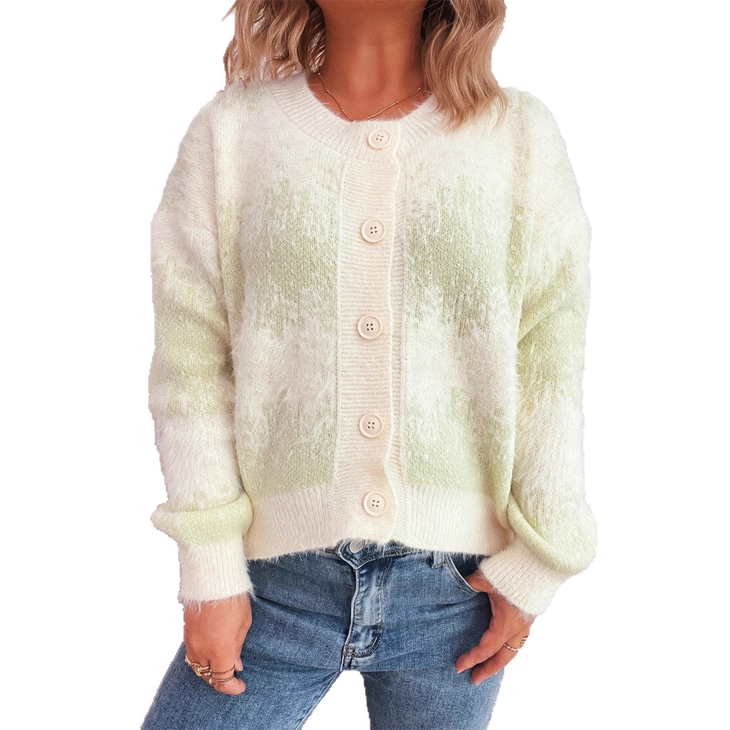 Damen Strickjacke Farbenfrohes Muster Norvielle