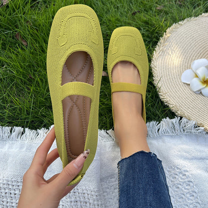 Damen Ballerinas Atmungsaktives Gummiobermaterial Verstellbarer