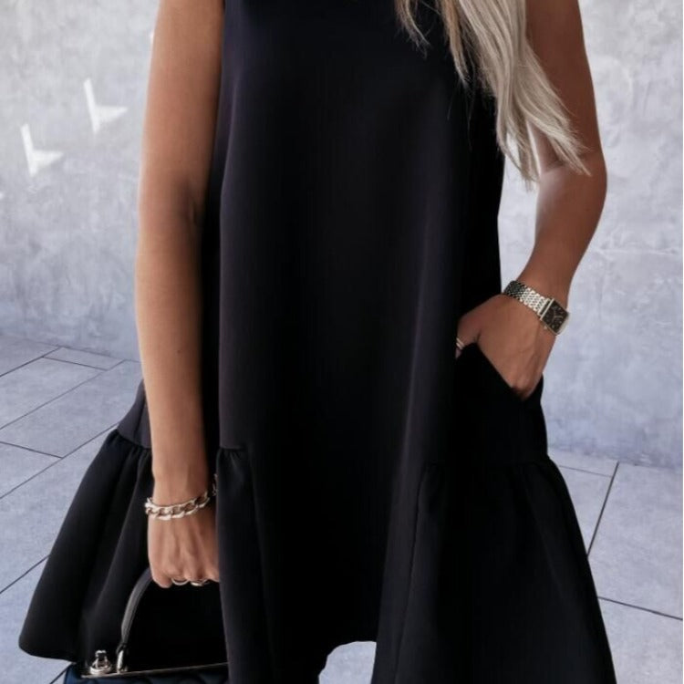 Damen Sommerkleid Rüschensaum Leicht Norvielle
