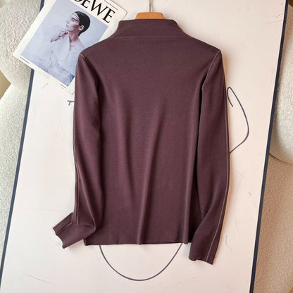 Damen Langarmpoloshirt Eleganter Kragen Norvielle