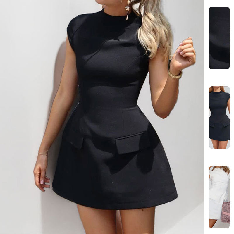 Damen Minikleid Figurbetont Hosenrock mit Taschen Norvielle - Norvielle