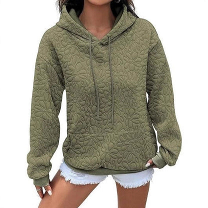 Damen Sweatshirt Strukturiertes Blumenmuster Norvielle