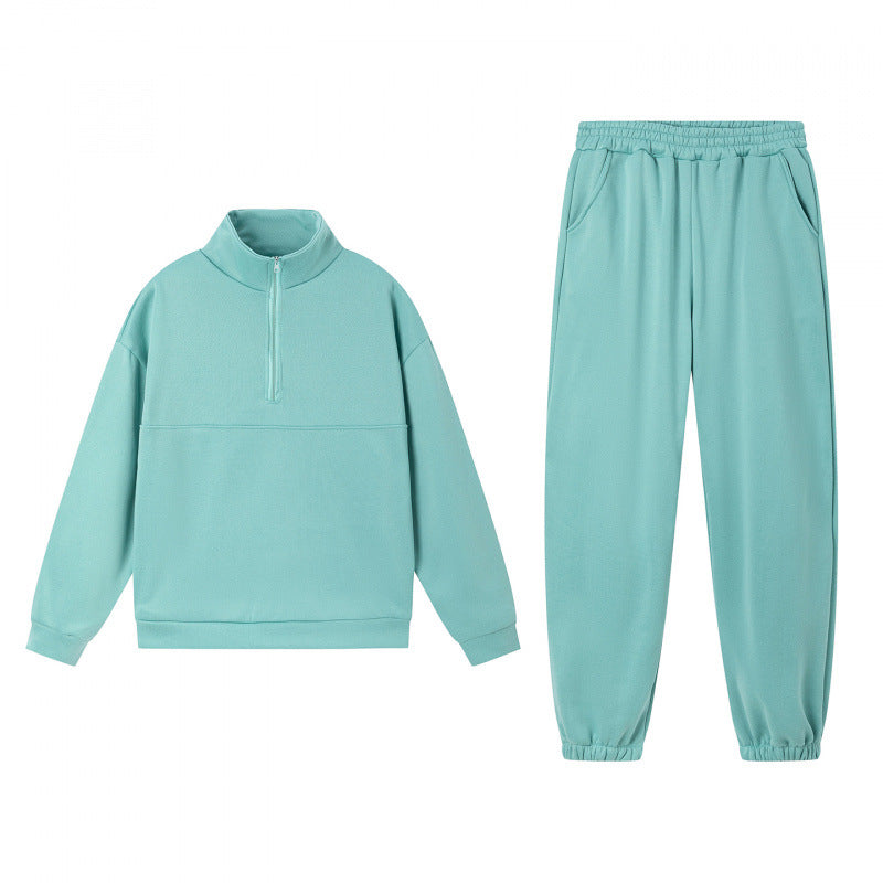 Damen Sweatshirt-Set Elastisch Hochkragen Grau Norvielle