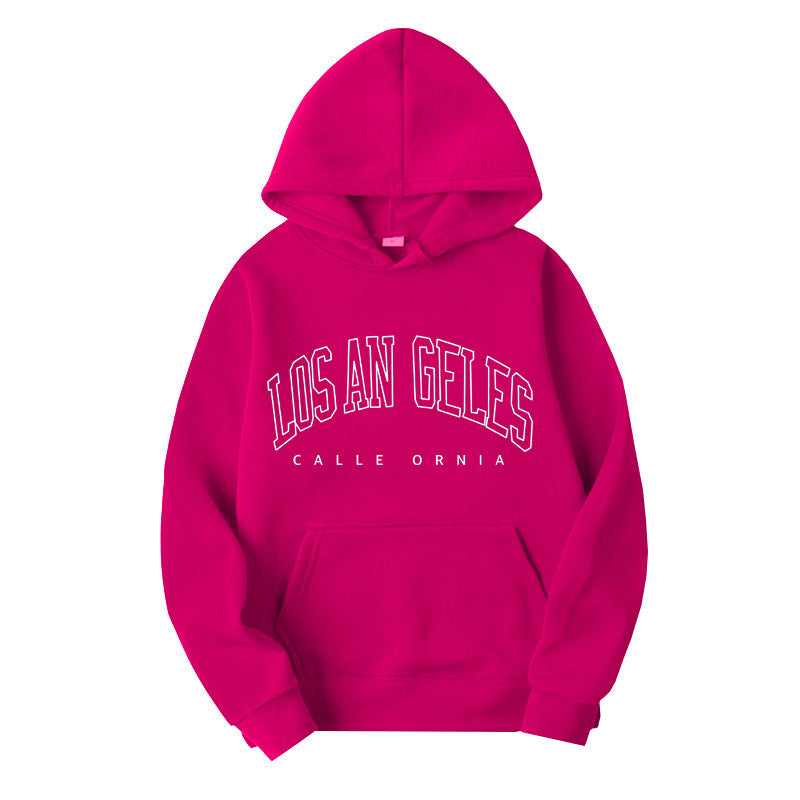 Damen Kapuzenpullover Los Angeles Print Weites Design