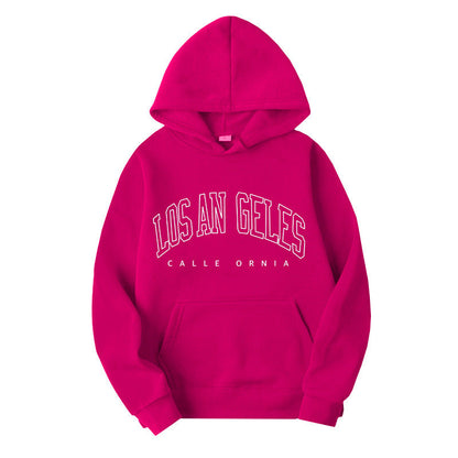 Damen Kapuzenpullover Los Angeles Print Weites Design