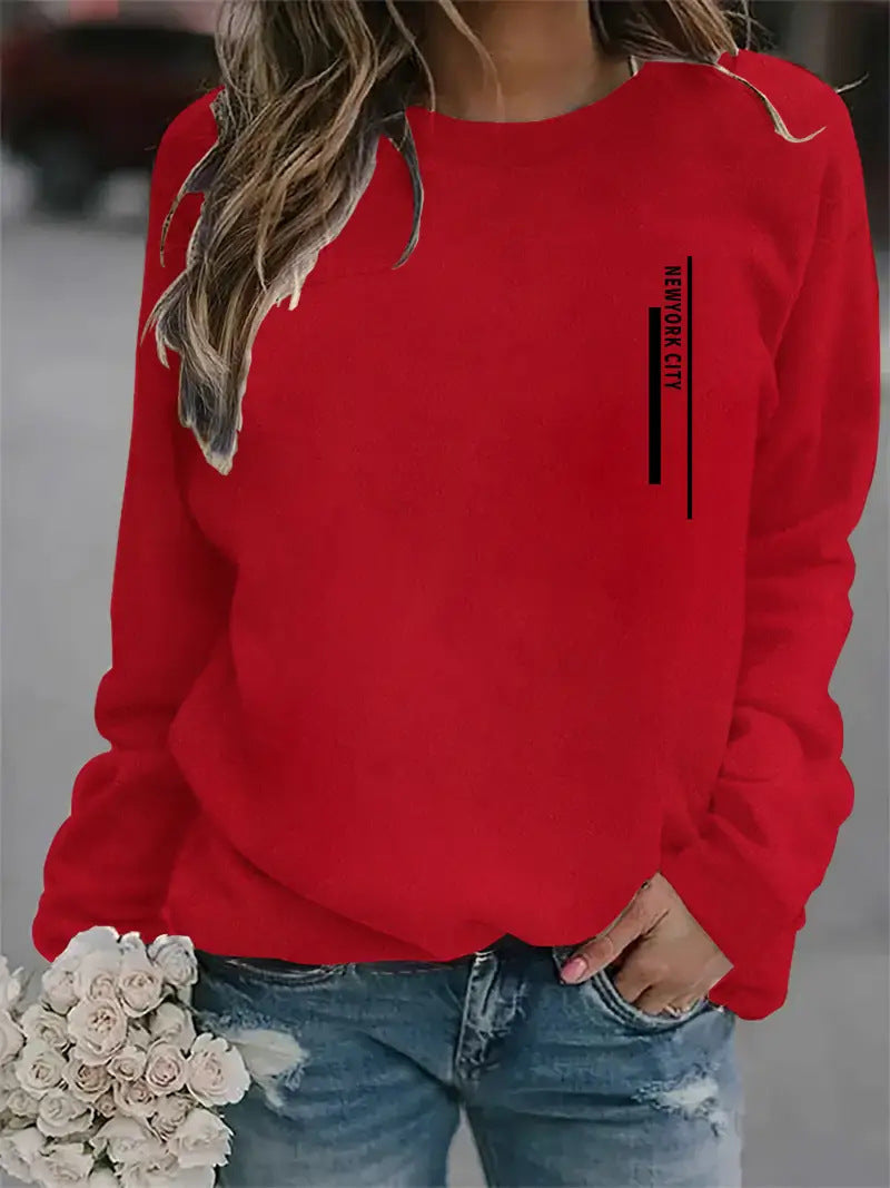 Damen Sweatshirt Städte-Aufdruck Norvielle