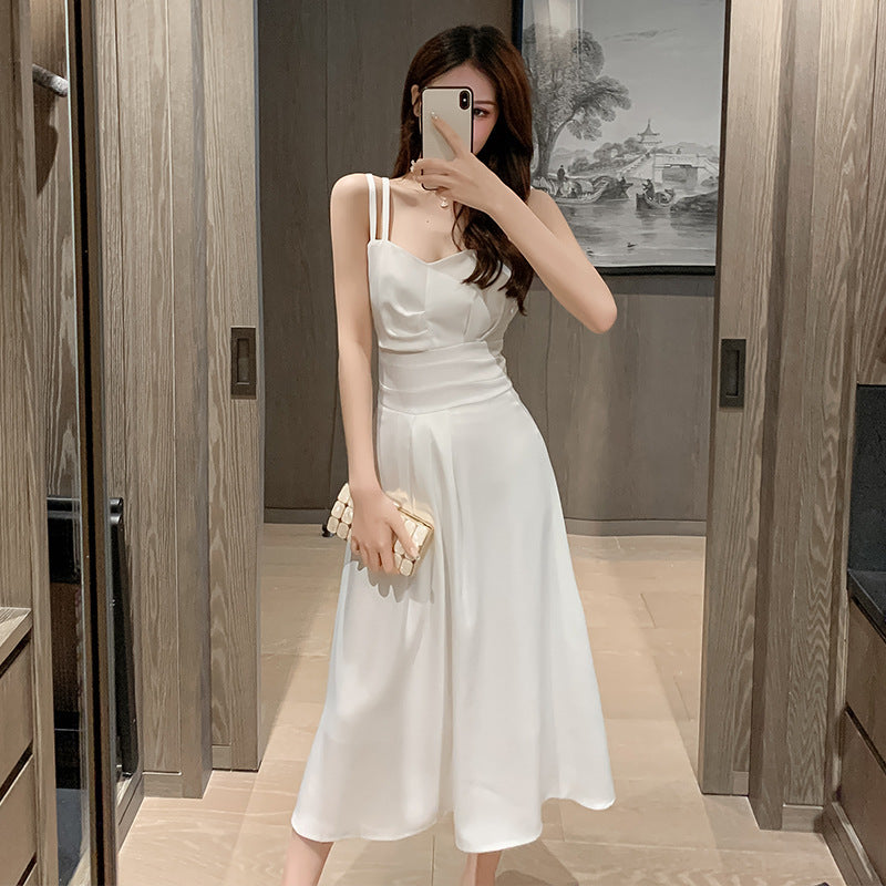 Damen Maxikleid Klassischer Schnitt Schmale Träger Norvielle - Norvielle