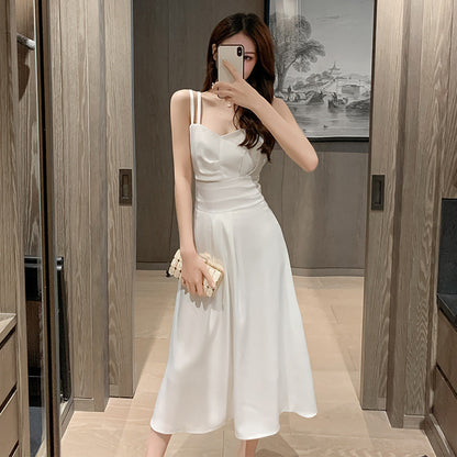 Damen Maxikleid Klassischer Schnitt Schmale Träger Norvielle - Norvielle