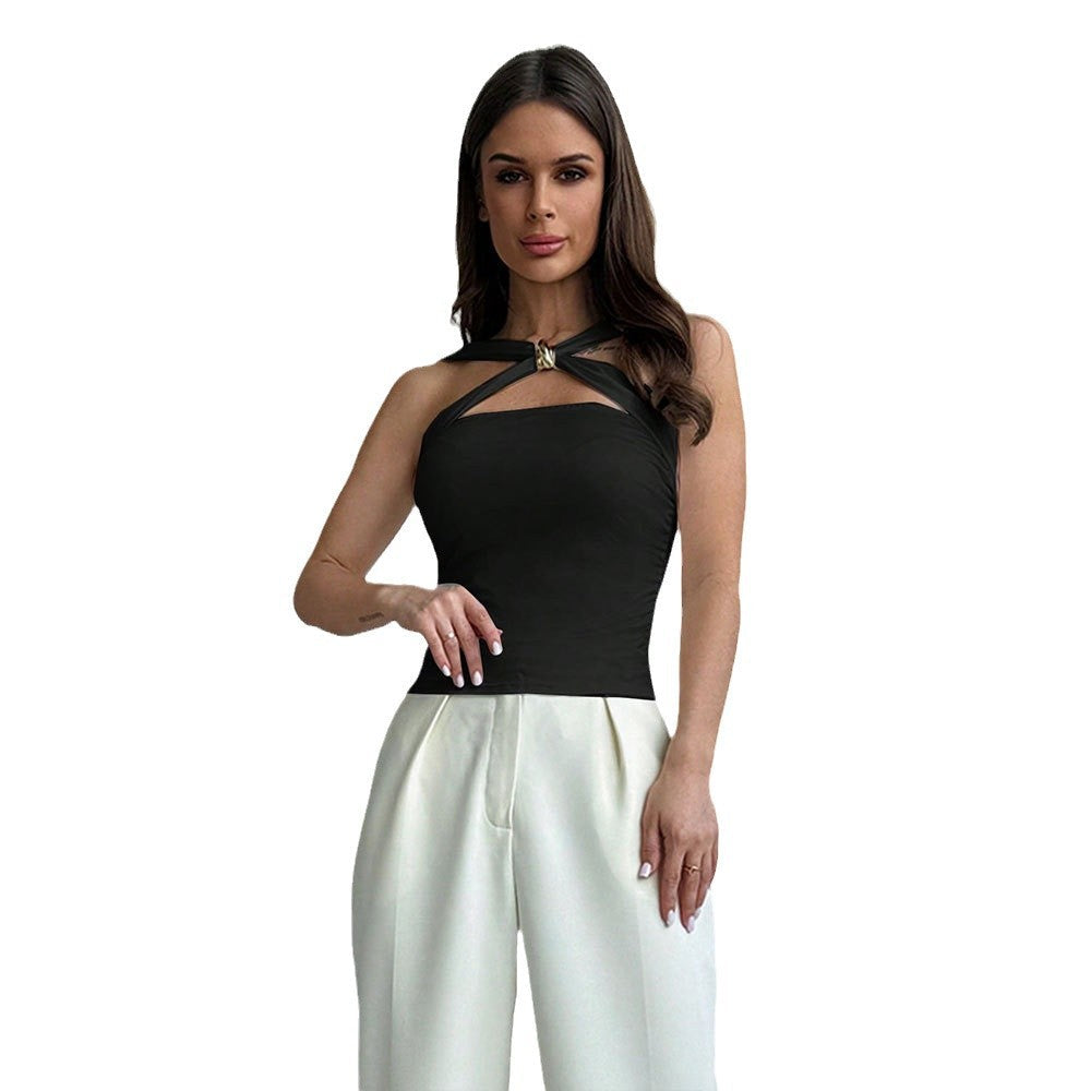 Damen mit Knoten Asymmetrischer Ausschnitt