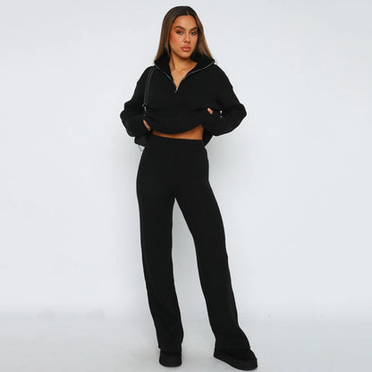 Damen Pullover Elegantes Loungewear mit Reißverschluss Norvielle