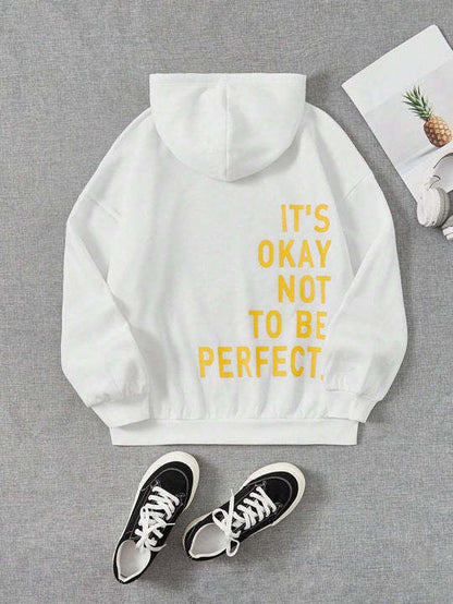 Damen Kapuzenpullover Kuscheliges Innenfutter Motivierender