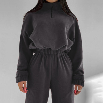Damen Fleece-Sweatanzug Hochkragen Norvielle