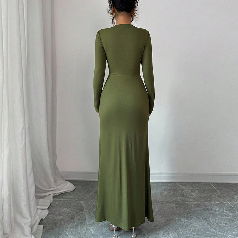 Damen Maxikleid Asymmetrisch Tailliert Norvielle