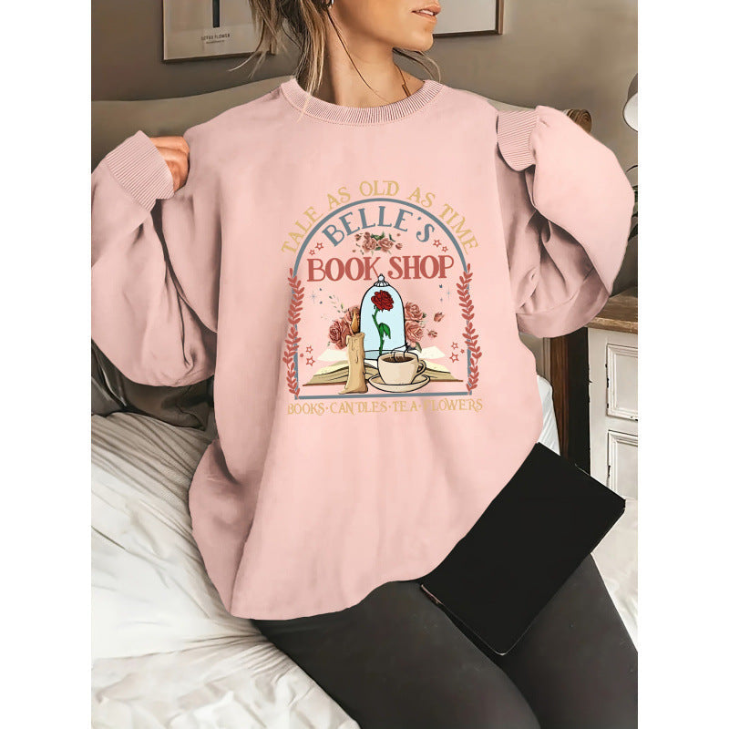 Damen Sweatshirt Buchladen-Motiv Norvielle