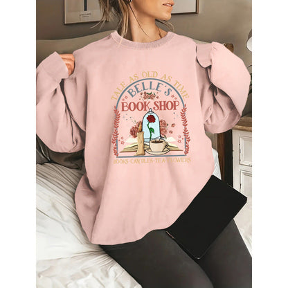 Damen Sweatshirt Buchladen-Motiv Norvielle