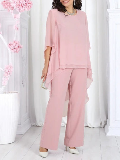 Damen Tunika mit Überlagerung und Eleganten Pants