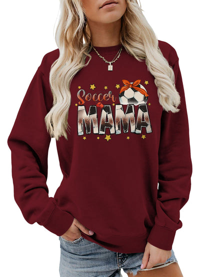 Damen Sweatshirt Soccer Mama Aufdruck Bequem Norvielle