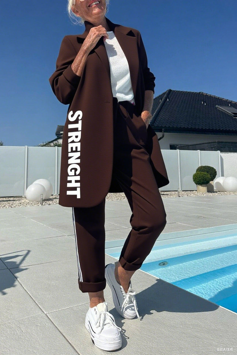 Damen Trenchcoat Streifenoptik