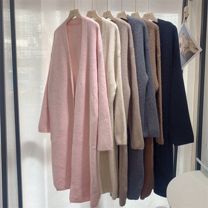 Damen Langstrickmantel Übergroßer Schnitt Weiches Fleece