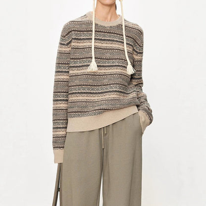 Damen Strickpullover mit Gürtel-Details Norvielle